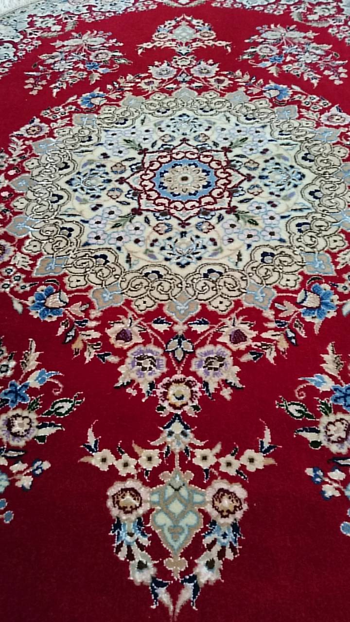 NS3405 ナイン 手織り ペルシャ絨毯 99×140 RED