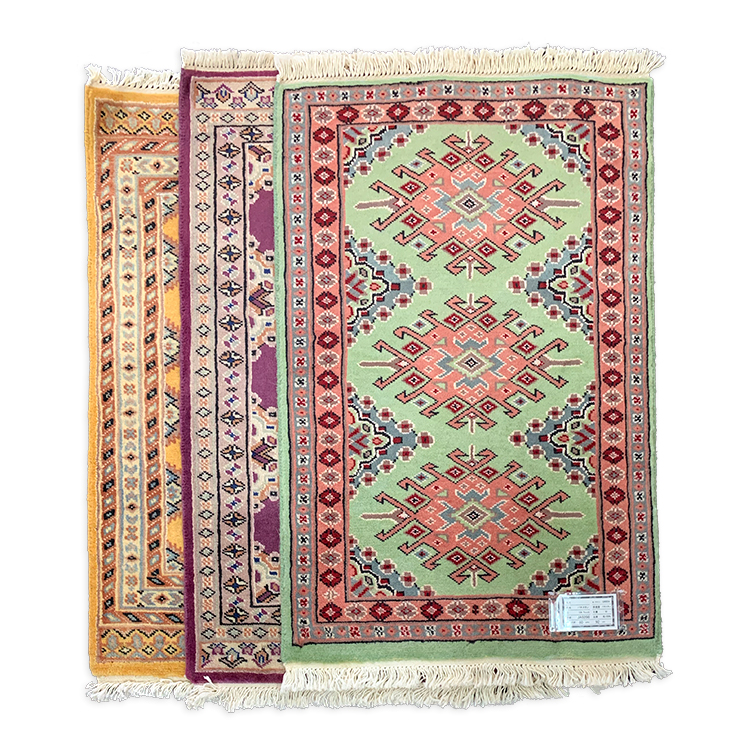 JA9290 パキスタン手織り絨毯 シルクタッチ グリーン