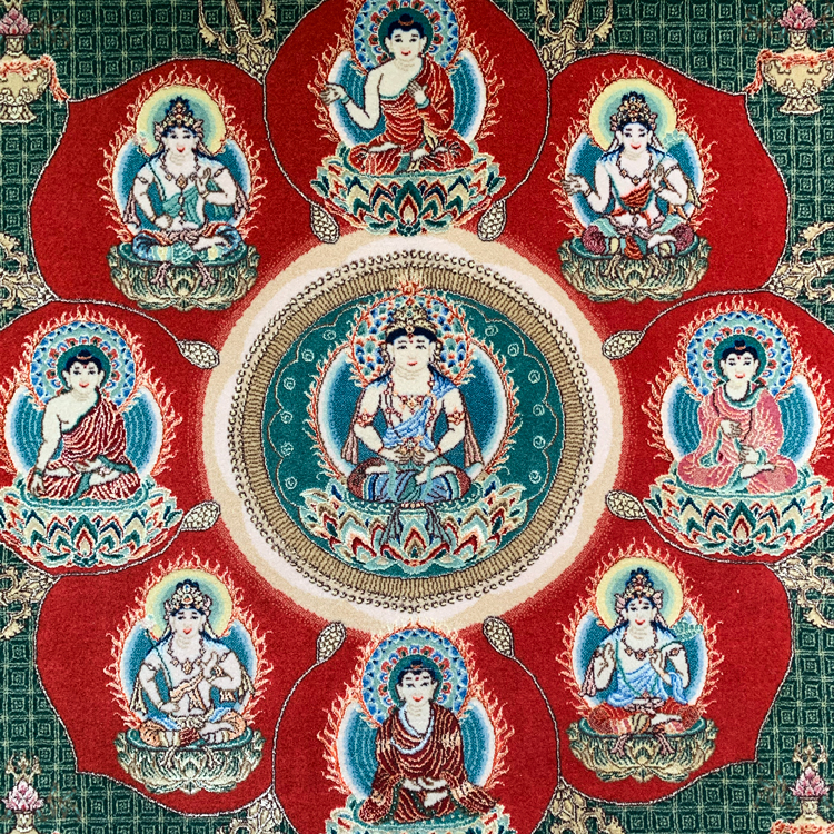 中国手織高級美術緞通 中台八葉院（ 曼荼羅）額装 69×69