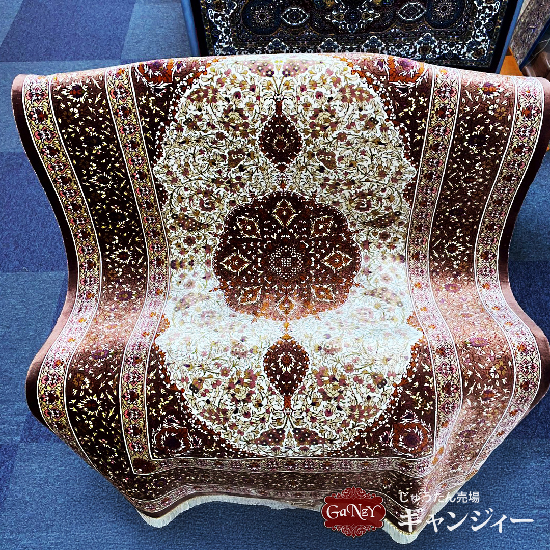 QM11197 ペルシャ絨毯 クム産 80×115