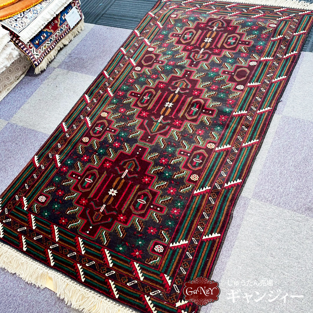 BC0857 アフガニスタン手織りウール 110×202
